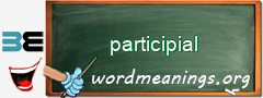 WordMeaning blackboard for participial